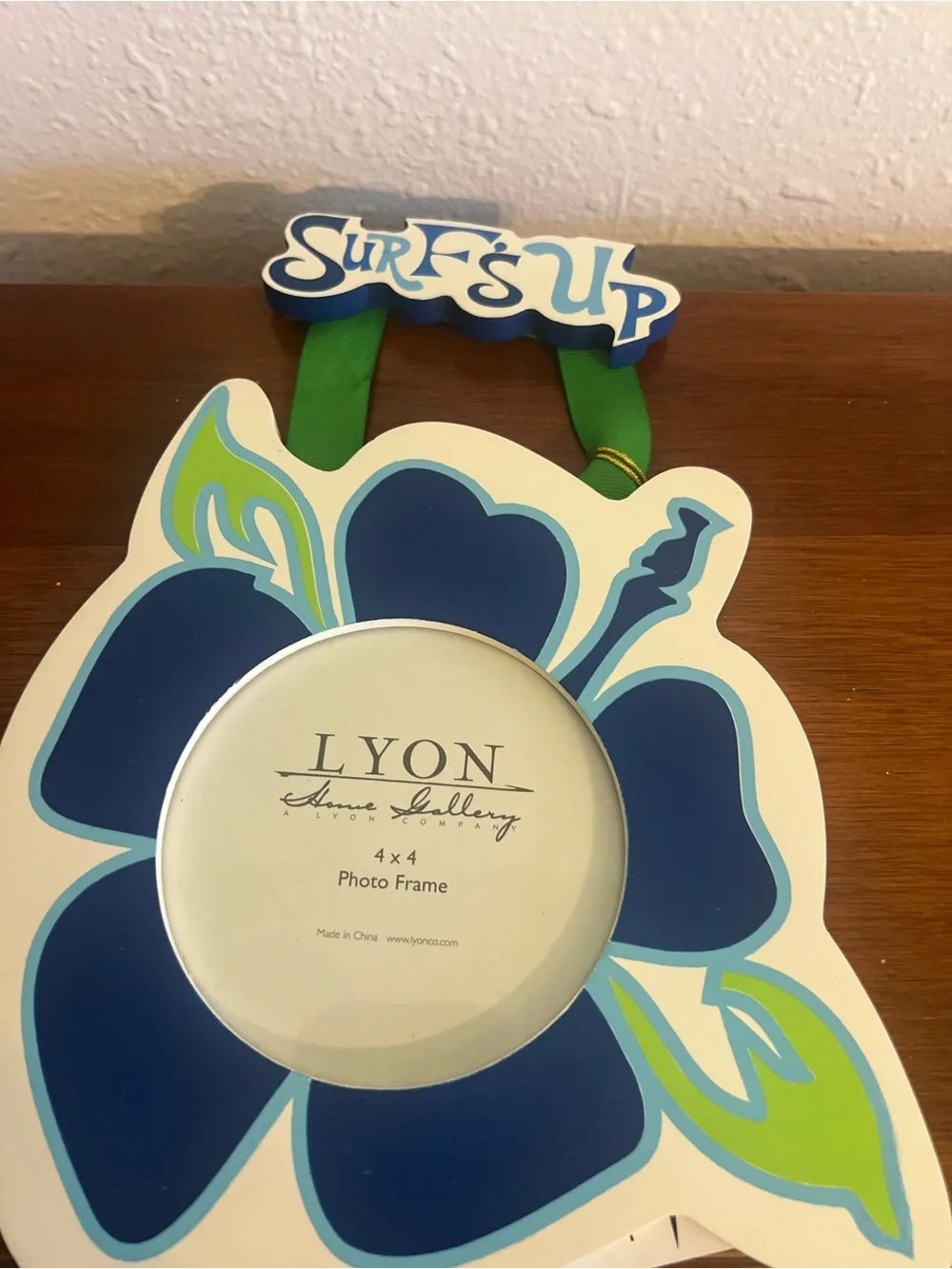 Blue Floral 'Surf's Up' Hanging Photo Frame